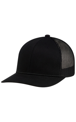 AJM International 8E019B - Deluxe Chino Twill / Nylon Mesh - 6 Panel Constructed Pro-Round (Mesh Back, Youth)