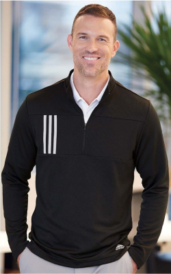 Adidas A482 - 3-Stripes Double Knit Quarter-Zip Pullover