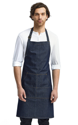 Artisan Collection by Reprime  RP126  -  Unisex Jeans Stitch Denim Bib Apron