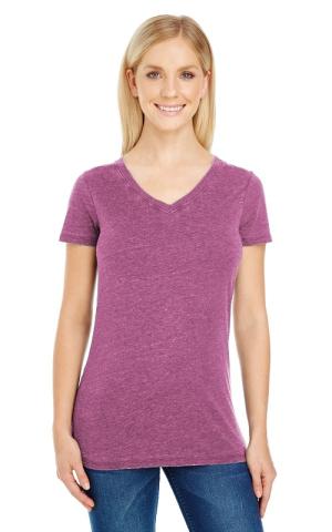 Threadfast  208B  -  Ladies' Vintage Dye Short-Sleeve V-Neck T-Shirt