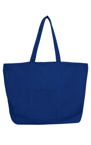 IDEAL ID800- LARGE Canvas Tote Handle Bag-with zipper closure, with pocket outside