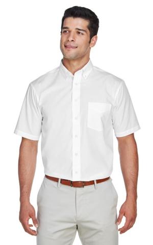 Devon & Jones  D620S  -  Men's Crown Woven Collection SolidBroadcloth Short-Sleeve Shirt