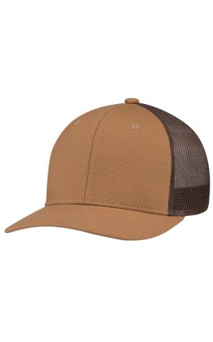 AJM International 8D017M Duck Canvas / Polyester Mesh, 6 Panel Constructed Pro-Round (Mesh Back)