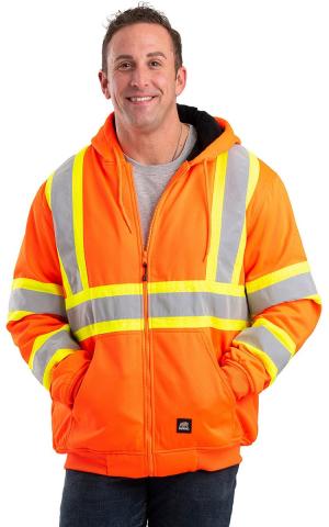 Berne  HVF024  -  Men's Safety Striped Therman Lined Sweatshirt