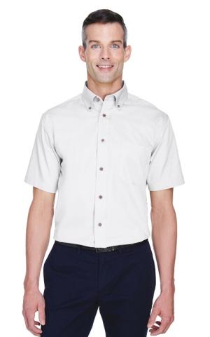 Harriton  M500S  -  Men's Easy Blend Short-Sleeve Twill Shirt withStain-Release