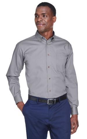 Harriton  M500T  -  Men's Tall Easy Blend Long-Sleeve Twill Shirt with Stain-Release