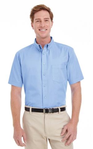 Harriton  M582  -  Men's Foundation 100% Cotton Short-Sleeve Twill Shirt with Teflon