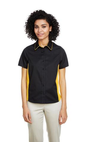 Harriton  M586W  -  Ladies' Flash IL Colorblock Short Sleeve Shirt