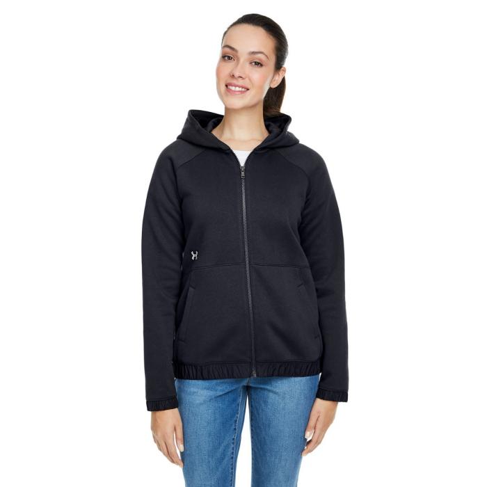 Under Armour Hustle Full-Zip Hooded Sweatshirt True Grey Heather / Black  Women's 1351229